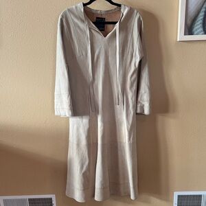 Vintage Elegant Cream Suede Dress Friitala Finland